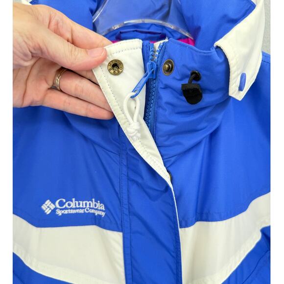 Columbia Women's Blue Retro 1/2 Zip Belted Ski Snowboard Snow Bib Snowsuit - Picture 3 of 12